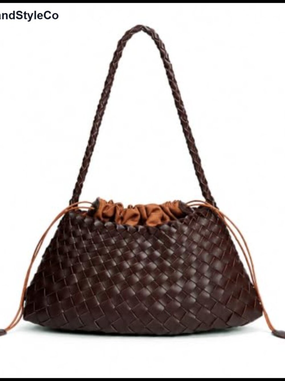 Faux Leather Woven Shoulder Bag Hobo Tote Purse